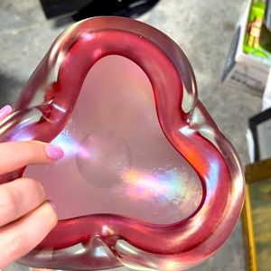 Barbini Murano Vintage Sommerso
Pink Iridescent Italian Glass Midcentury Ashtray